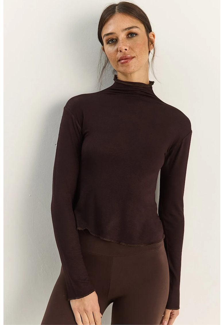 Bluza dama Basic - jerseu - Maro inchis