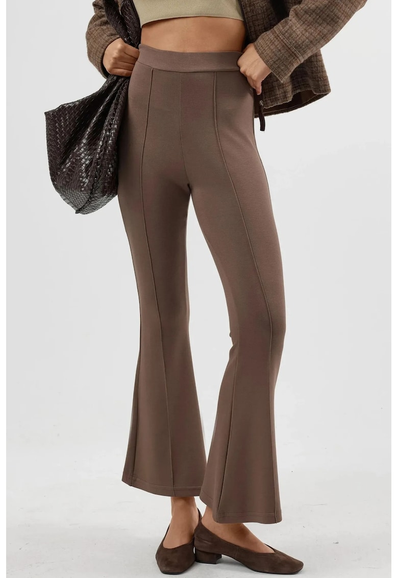 Pantaloni dama - evazati - maro cafeniu - Maro deschis