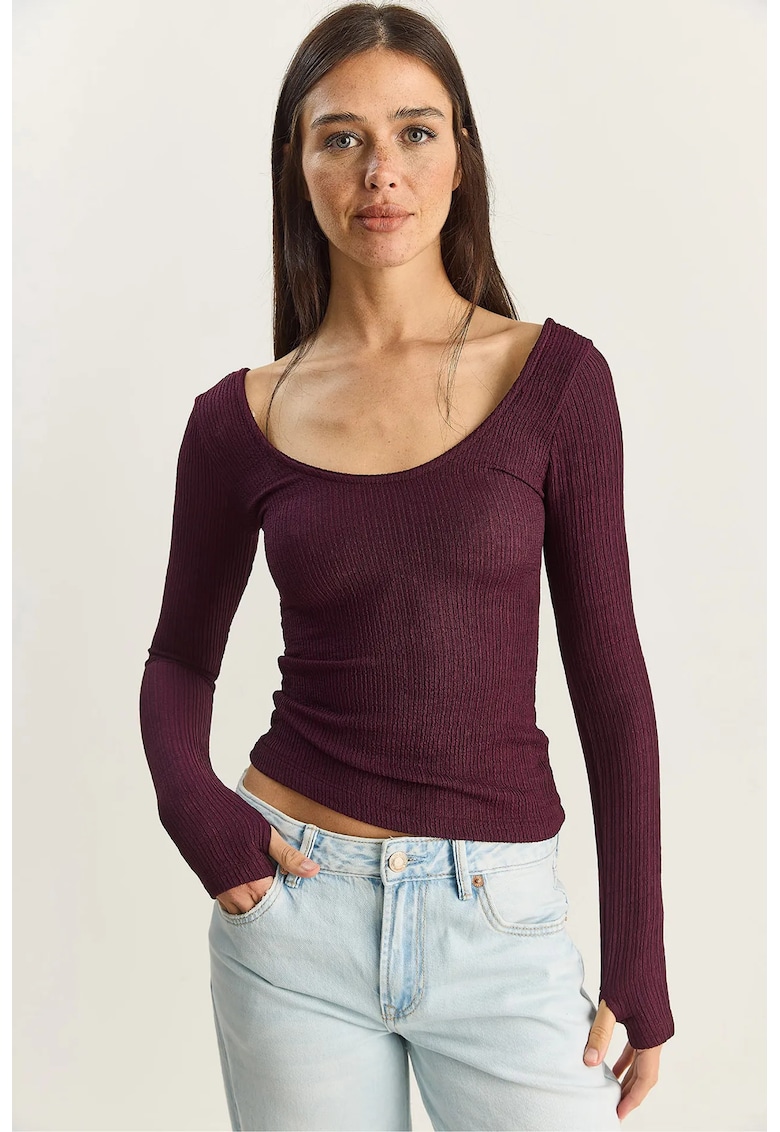 Bluza dama - Slim Fit - maneca lunga - mov