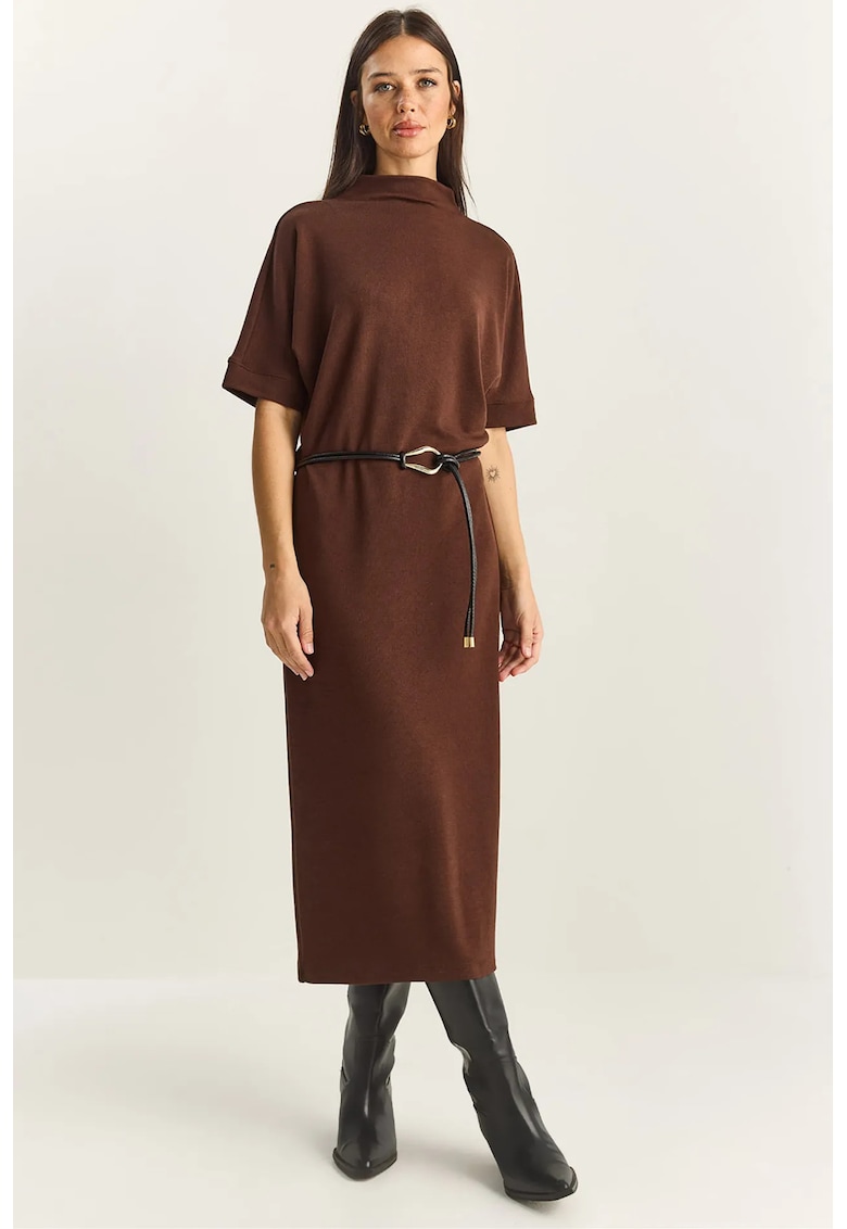 Rochie midi - tricot - maro