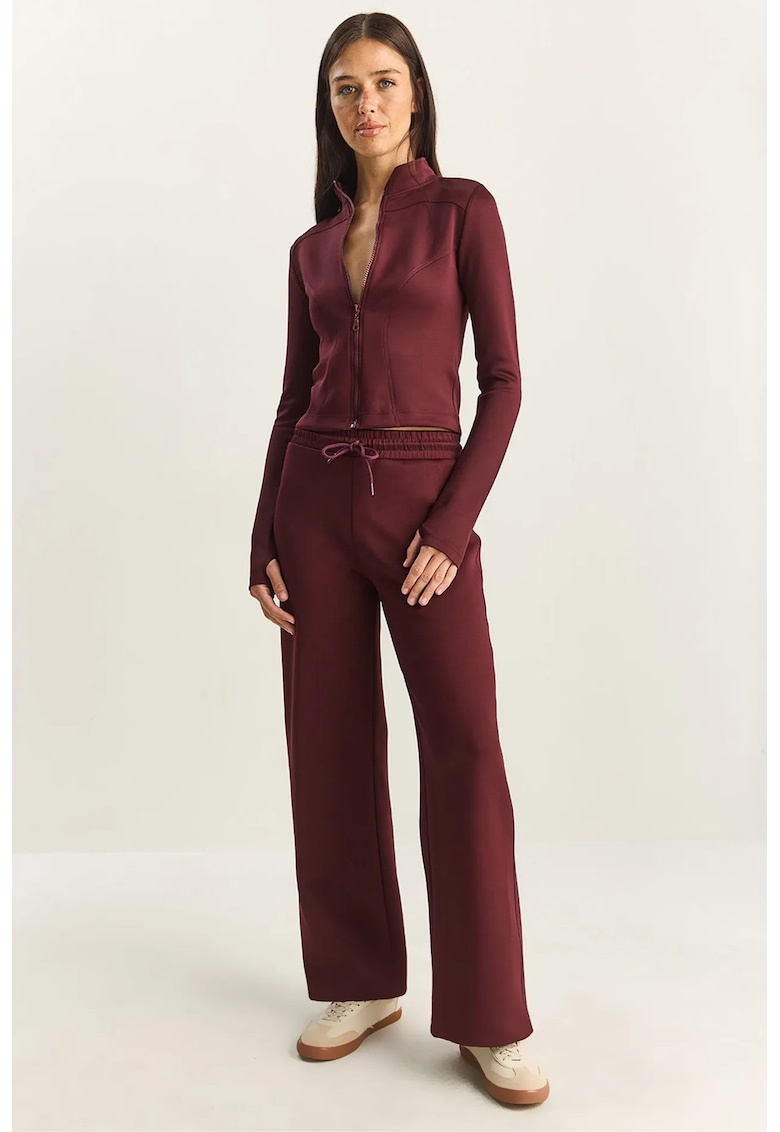 Set din doua piese - jacheta si pantaloni - mov - croiala dreapta -