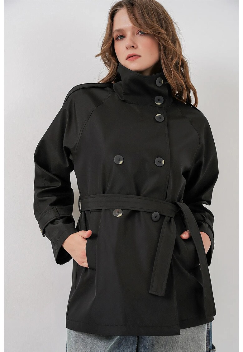 Trenci dama Regular Fit - Negru