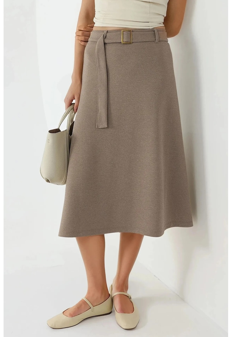 Fusta Midi talie inalta - bej