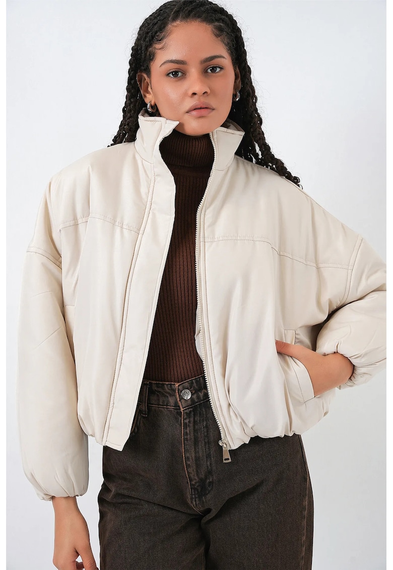 Geaca dama - textil - ivoire