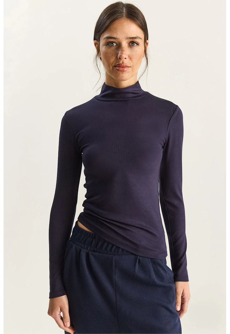 Bluza dama - maneca lunga - bleumarin - jerseu