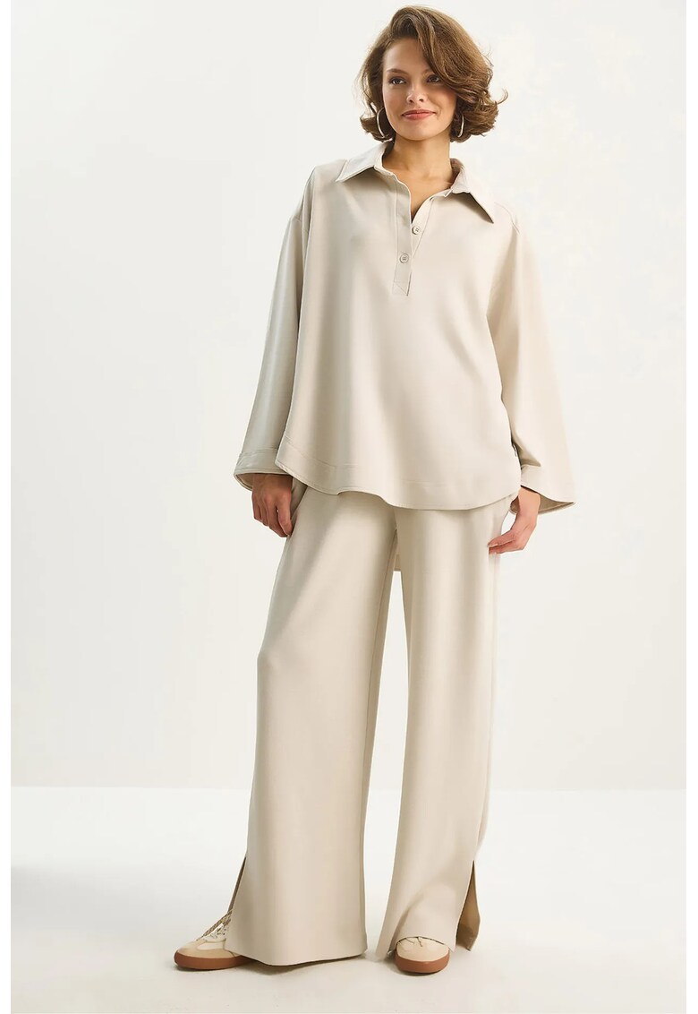 Compleu Tricotat Supradimensionat Bej - Jerseu