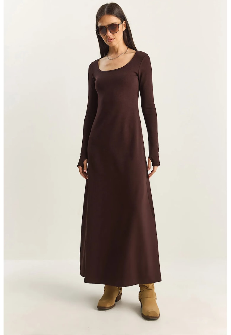 Rochie tricotata Maxi - maro - jerseu