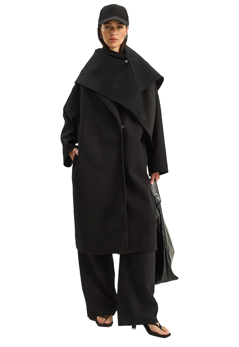 Palton dama - Negru - Textil -