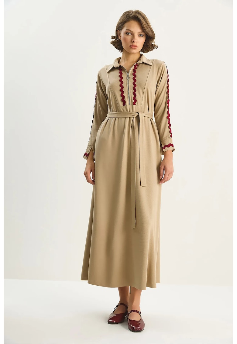 Rochie midi bej - textil