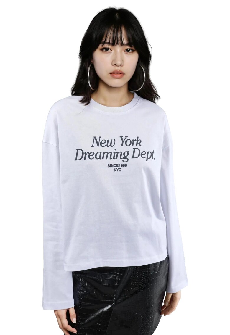 Bluza dama - cu maneca lunga - croiala relaxata - alb - jerseu