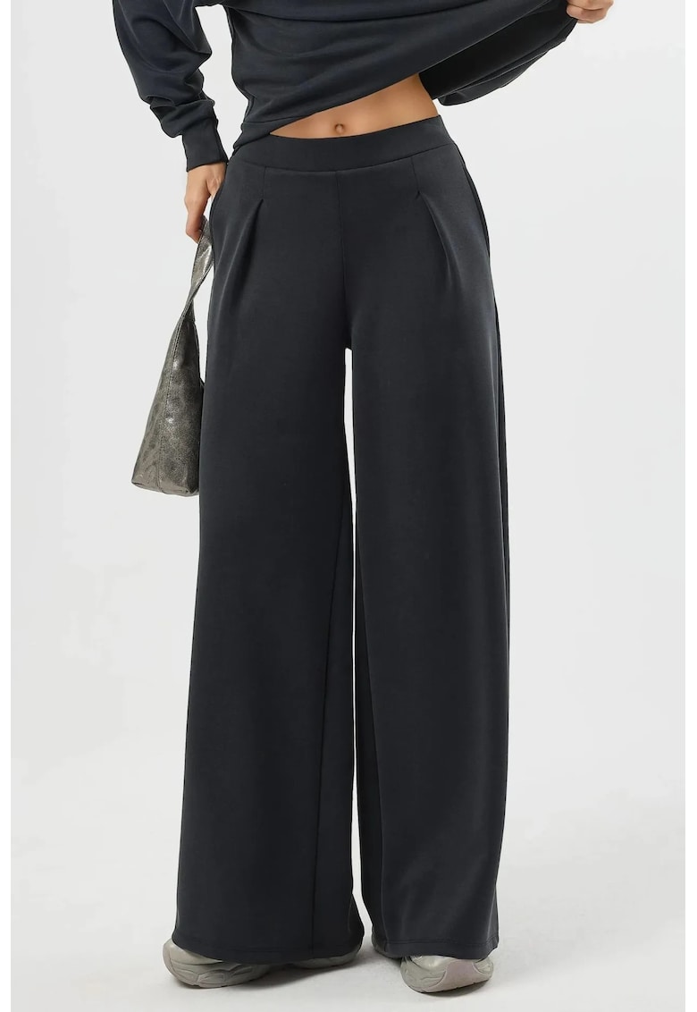 Pantaloni dama Palazzo - Gri carbune