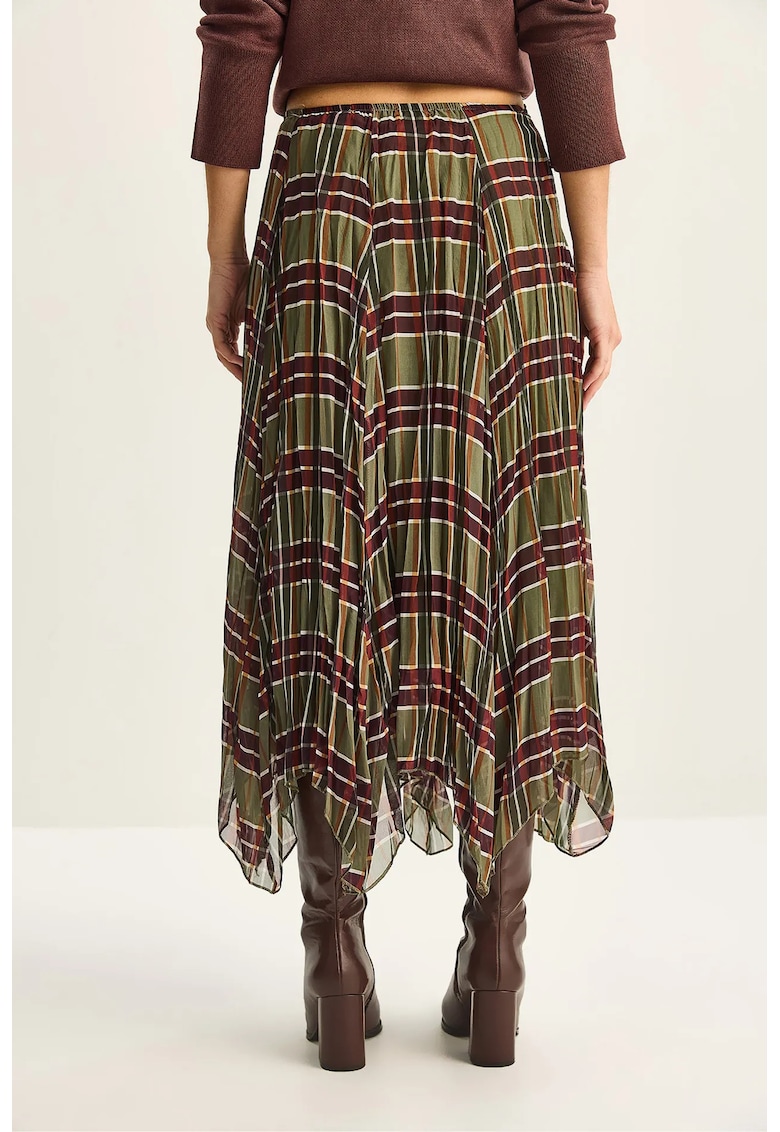 Fusta midi - textil - Verde