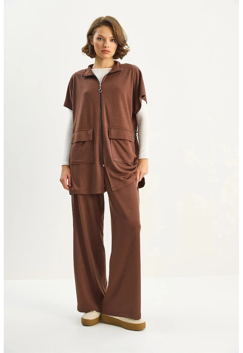Compleu din doua piese - oversized - maro