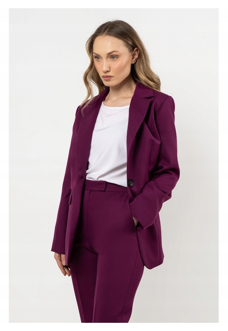 Set Sacou Femei - A714 - Pruna - 95% Poliester - 5% Elastan - Pruna