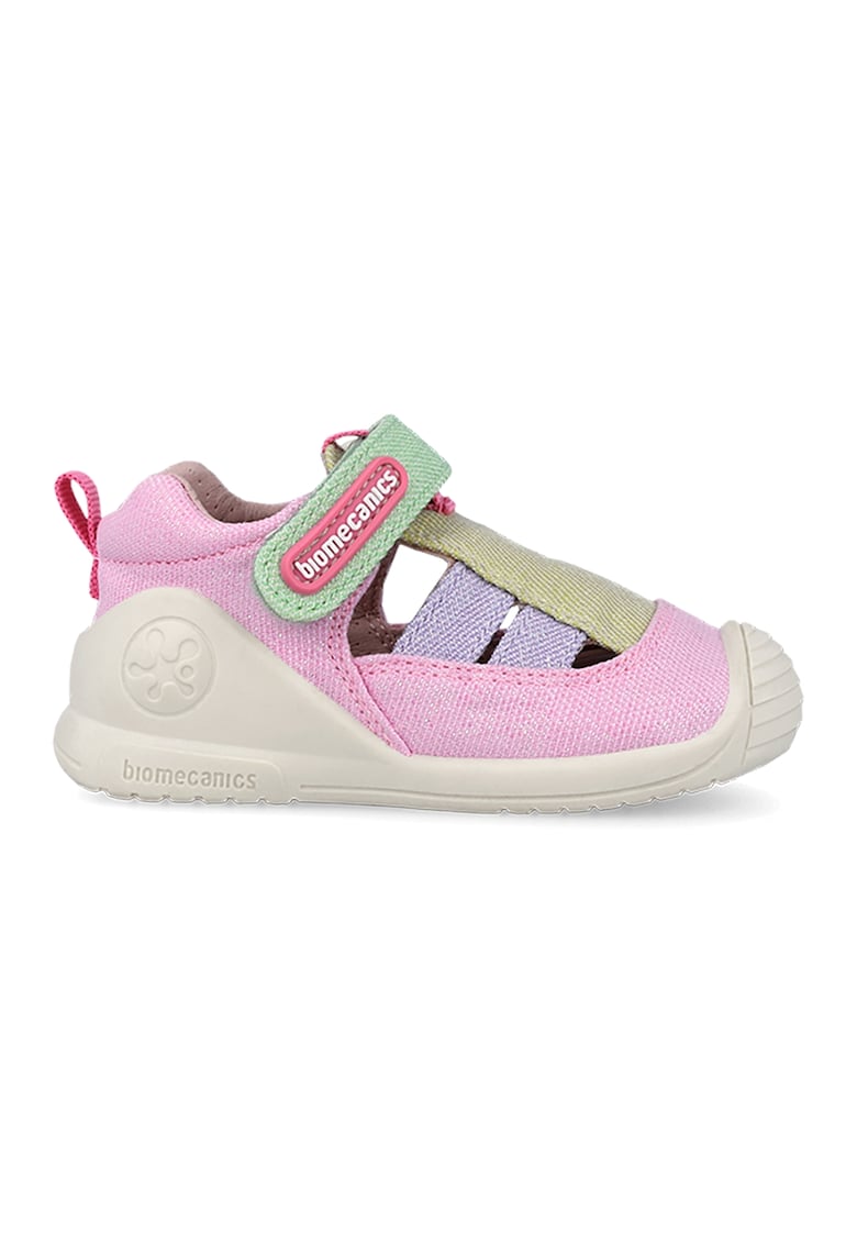 Pantofi flatform din material textil cu velcro - Multicolor