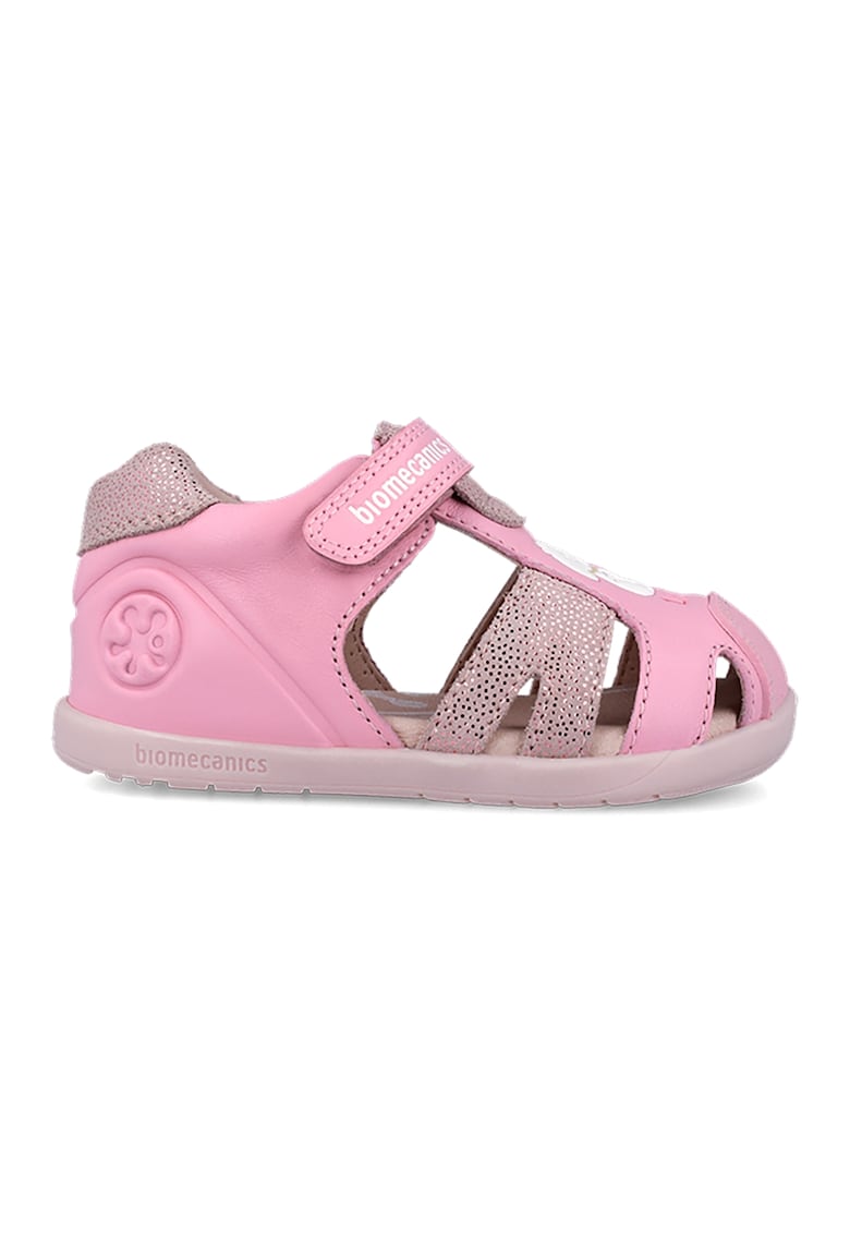 Sandale fisherman din piele - Roz pastel/Alb murdar
