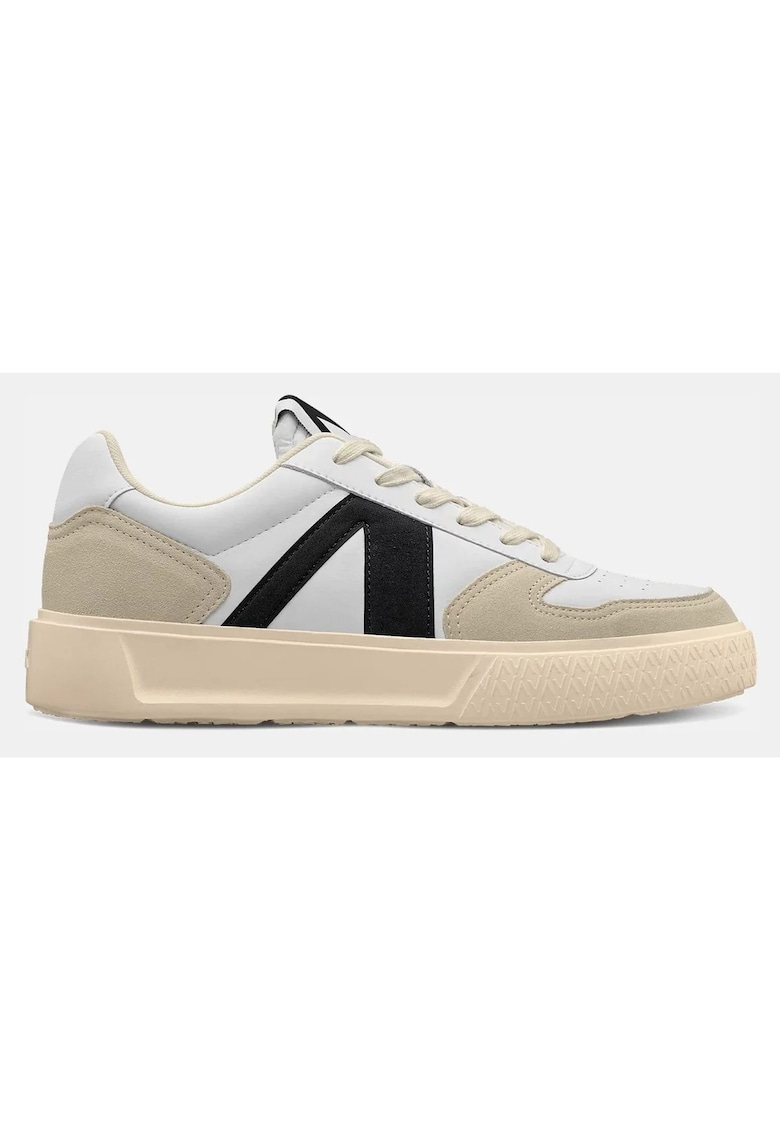 Pantofi sport cu insertii din piele nubuc