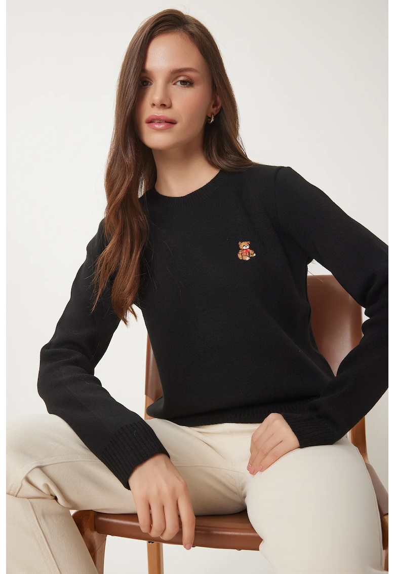 Pulover dama Happiness Istanbul - negru - One Size