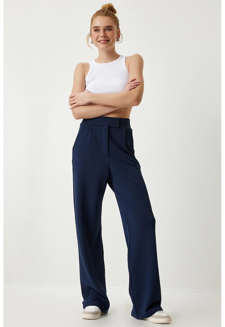 Pantaloni dama Palazzo bleumarin - Albastru marin