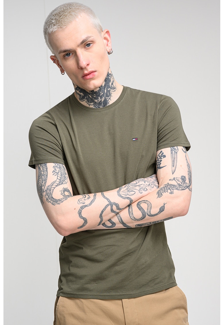 Tricou slim fit de bumbac - Verde