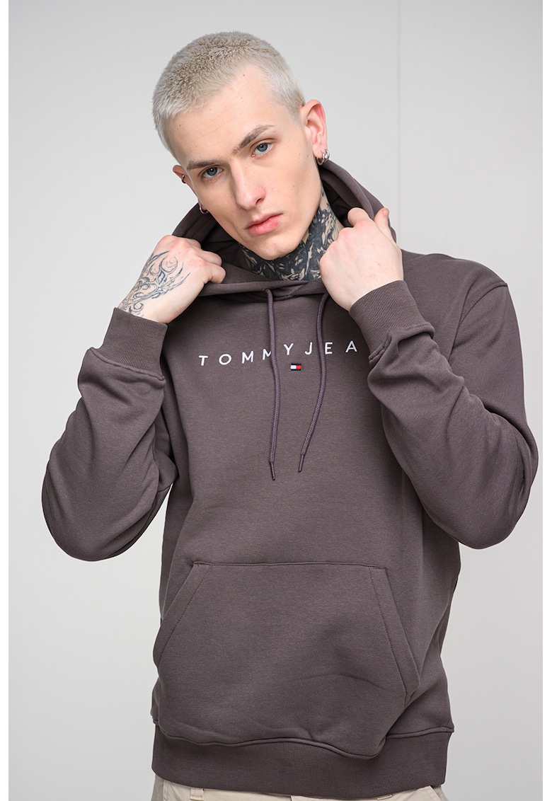 Hanorac din amestec de bumbac cu logo brodat - Maro inchis