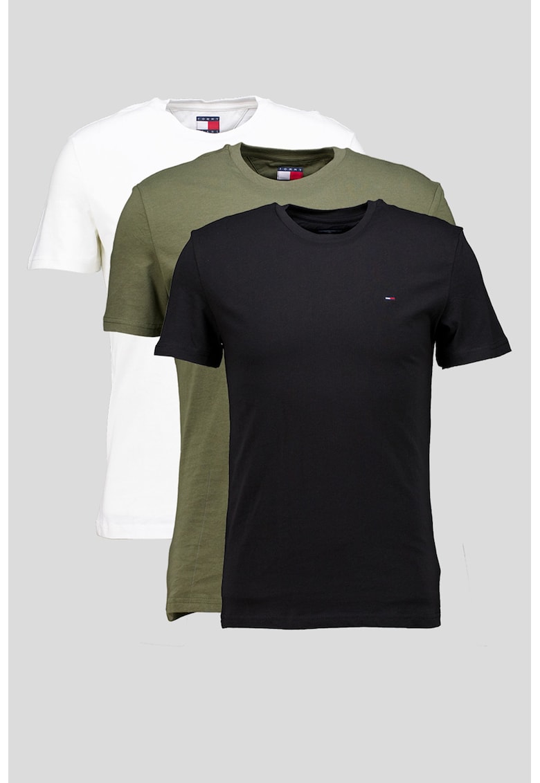 Set de tricouri slim fit - 3 piese - Alb/Verde/Negru