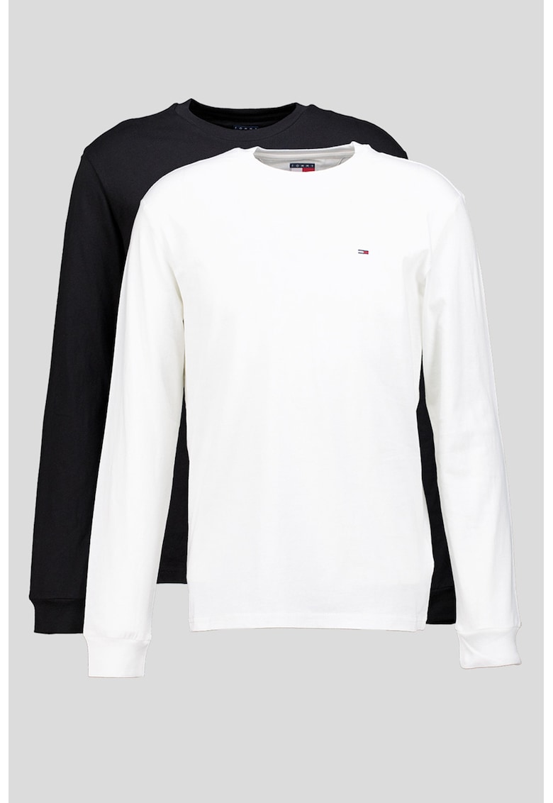 Set de bluze slim fit de bumbac - 2 piese - Alb/Negru