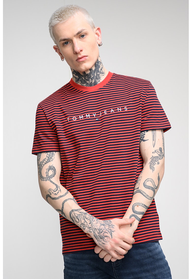 Tricou de bumbac - Rosu/Bleumarin