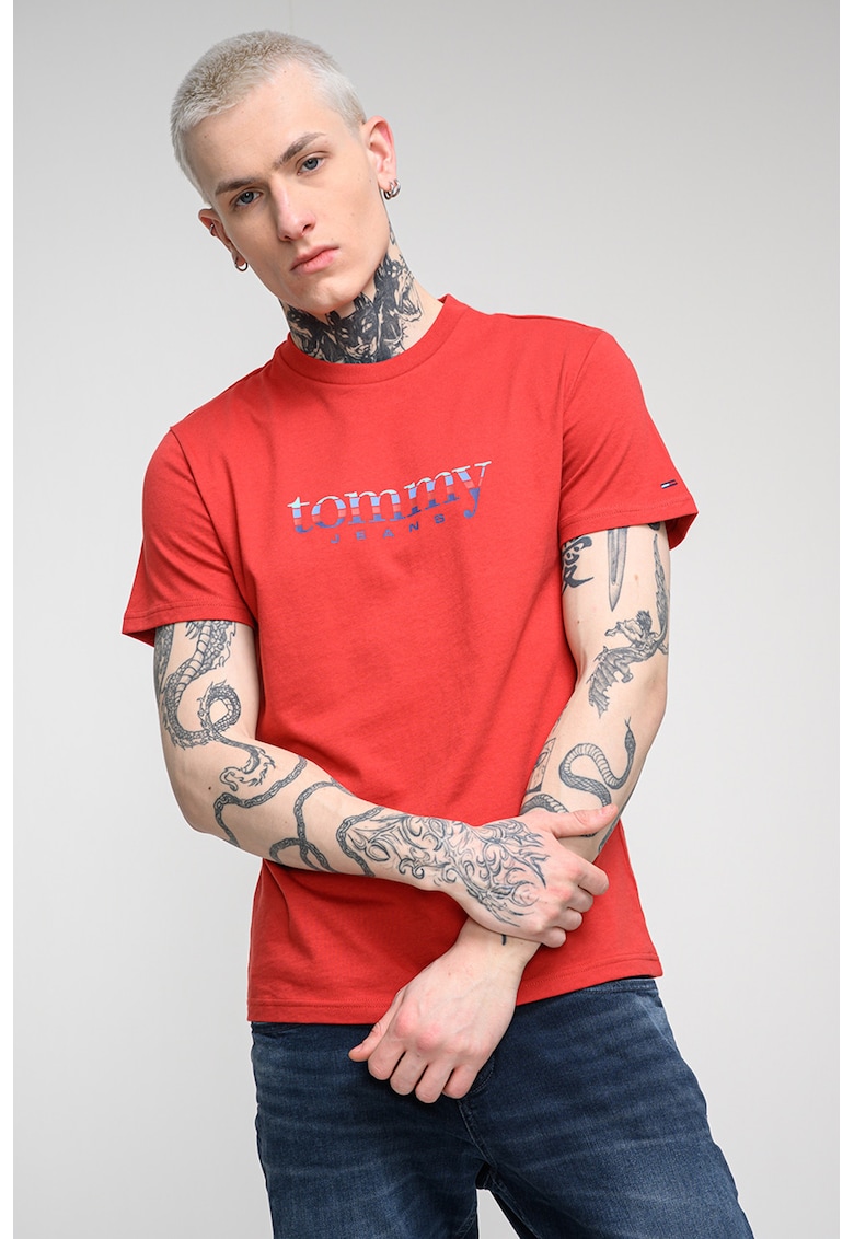 Tricou cu imprimeu logo - Rosu vermillion