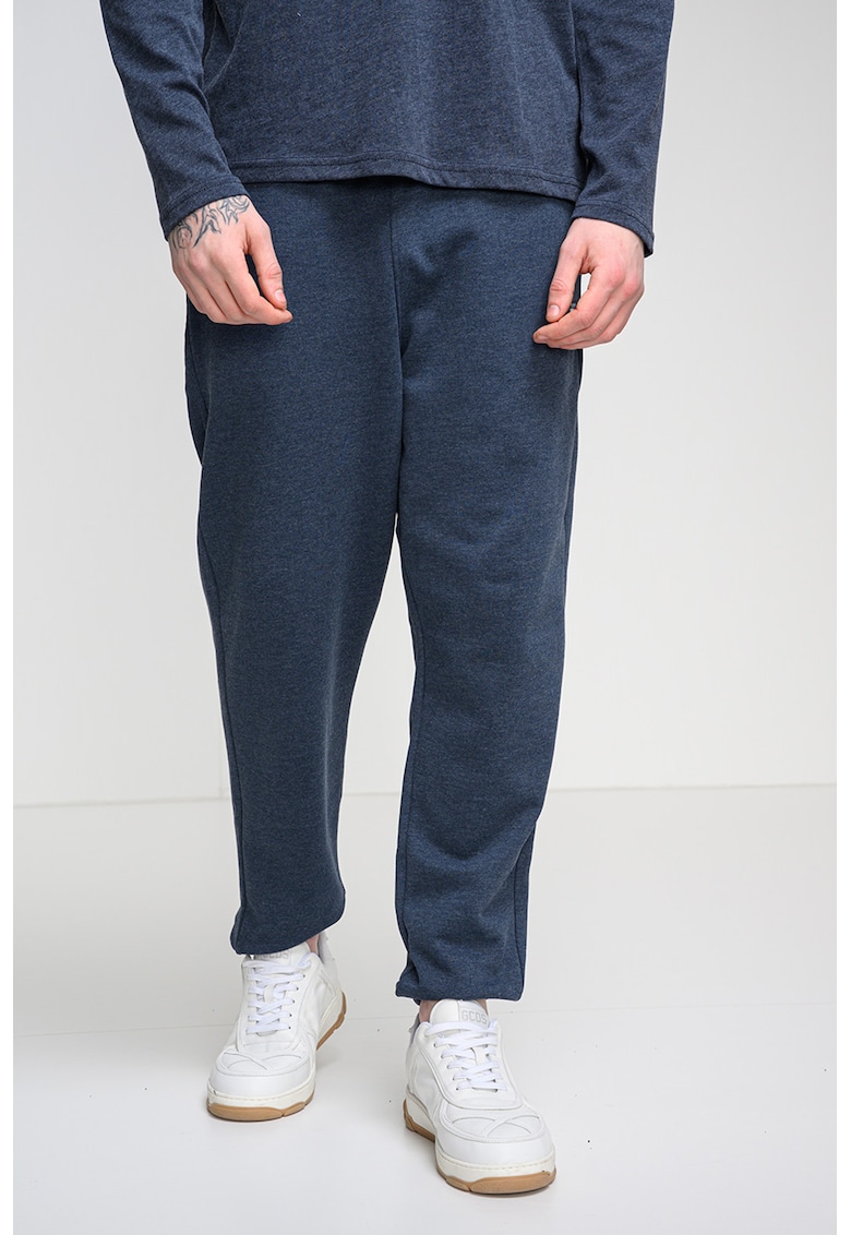 Pantaloni de trening cu buzunare laterale - Bleumarin