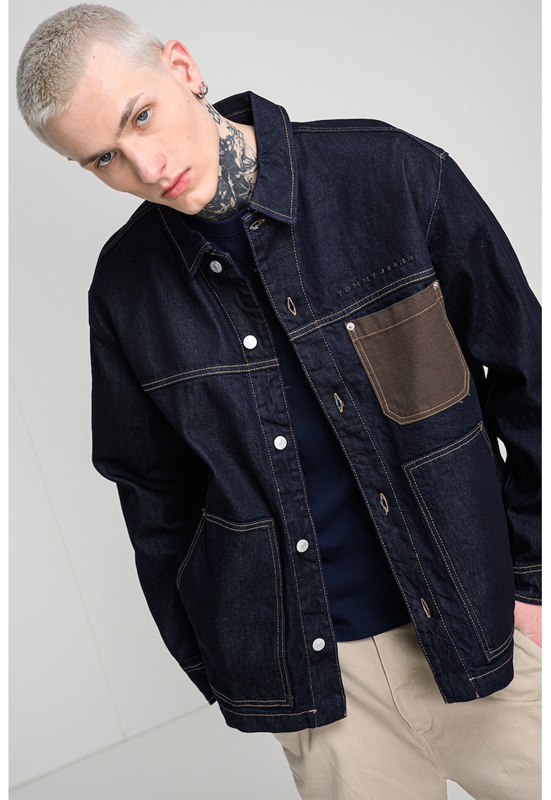 Jacheta relaxed fit de denim - Albastru ultramarin
