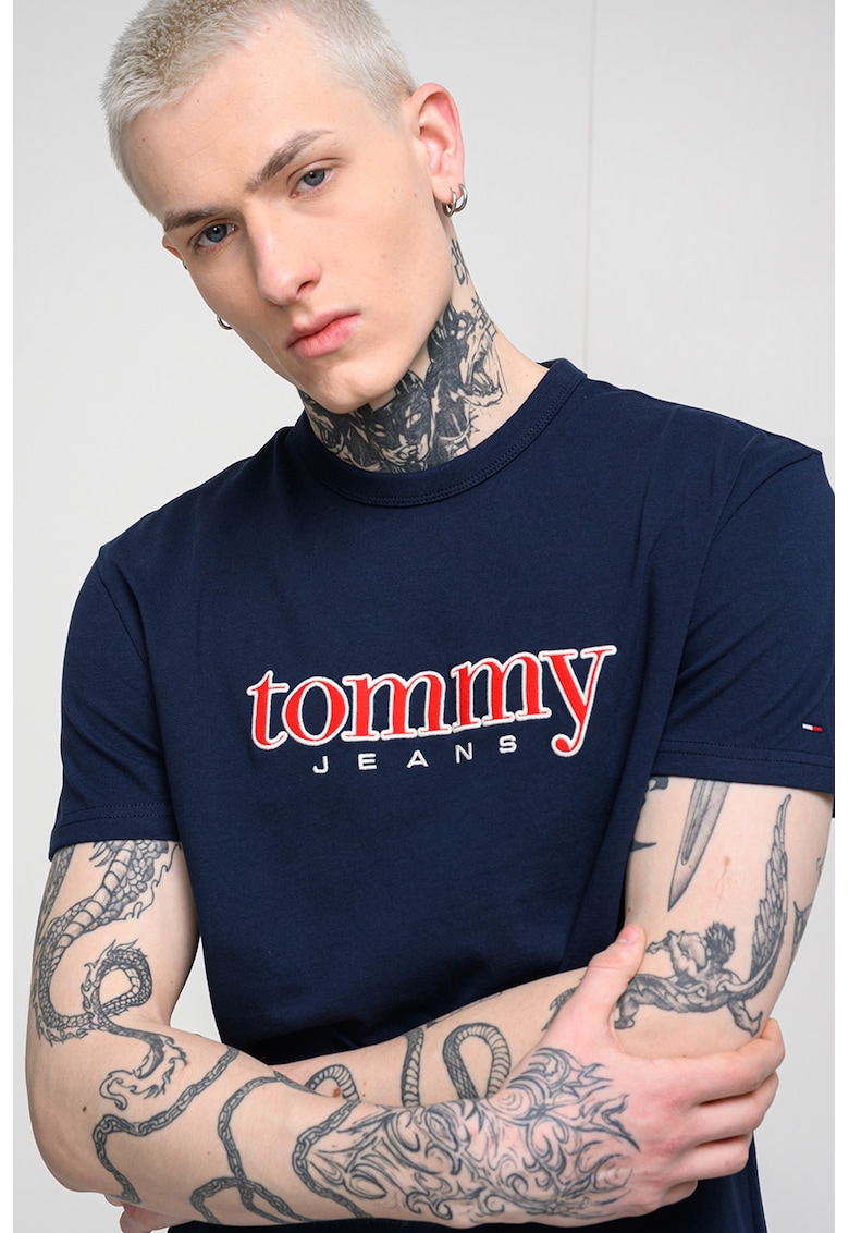 Camasa regular fit cu logo brodat pe piept - Bleumarin