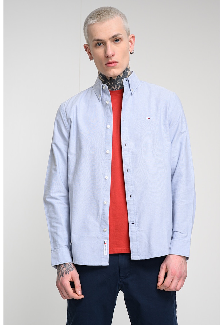 Camasa regular fit cu guler fixat cu nasturi - Albastru lavanda