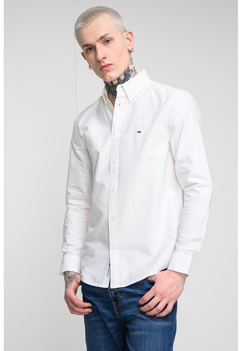 Camasa regular fit cu guler fixat cu nasturi - Alb