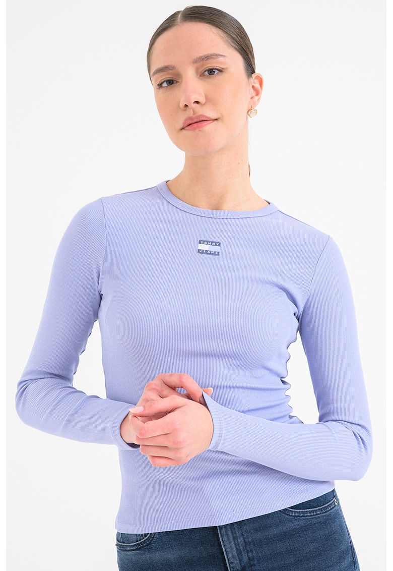 Bluza slim-fit din bumbac - Lila