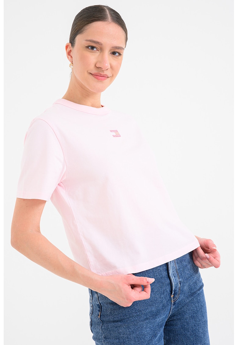 Tricou lejer de bumbac - Roz deschis