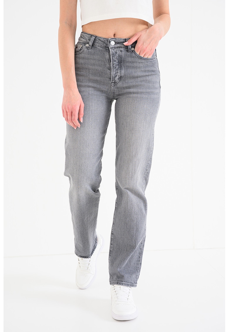 Blugi drepti slim fit Kira - Gri melange