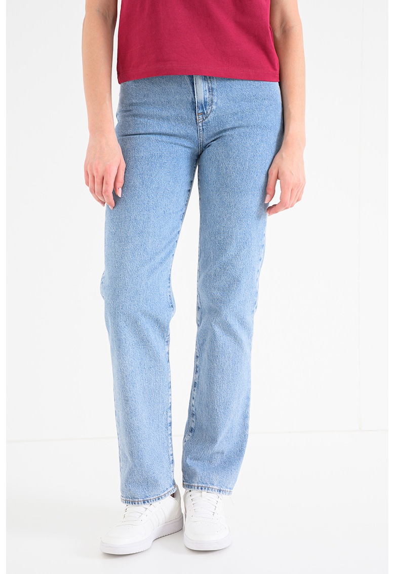 Blugi drepti slim fit Kira - Albastru deschis melange