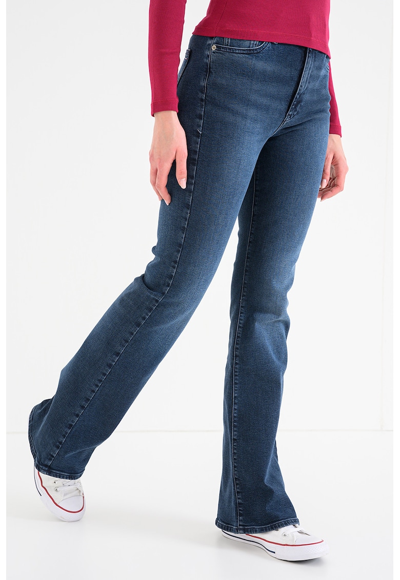 Blugi evazati cu talie inalta Sylvia - Albastru inchis