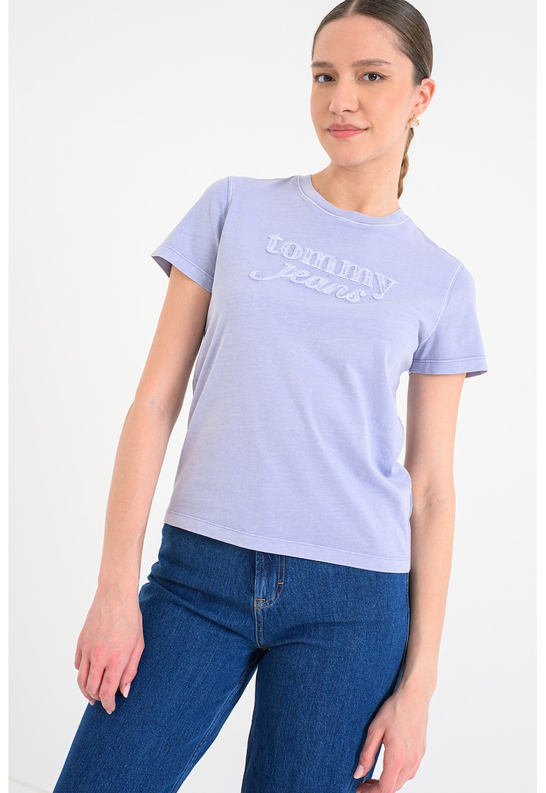 Tricou cu logo - Albastru lavanda
