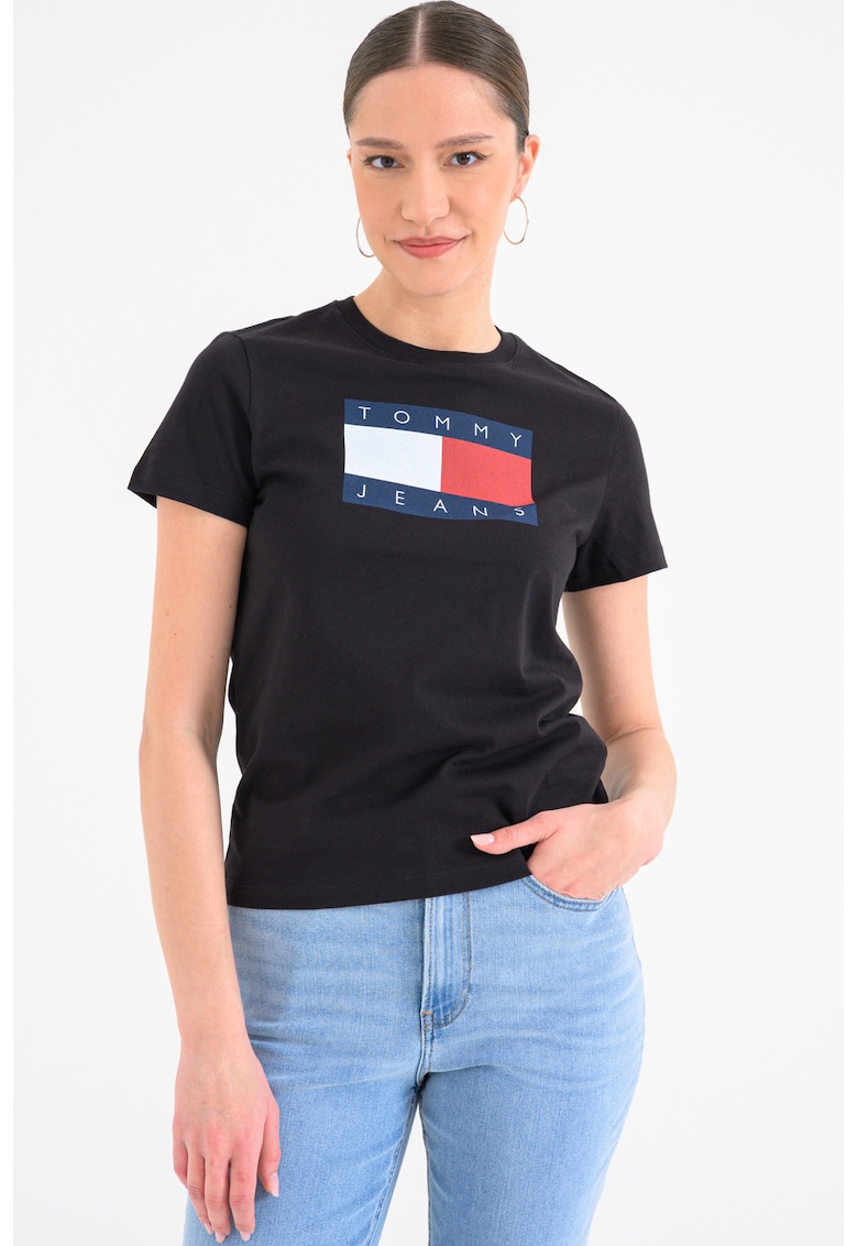 Tricou cu imprimeu logo - Negru