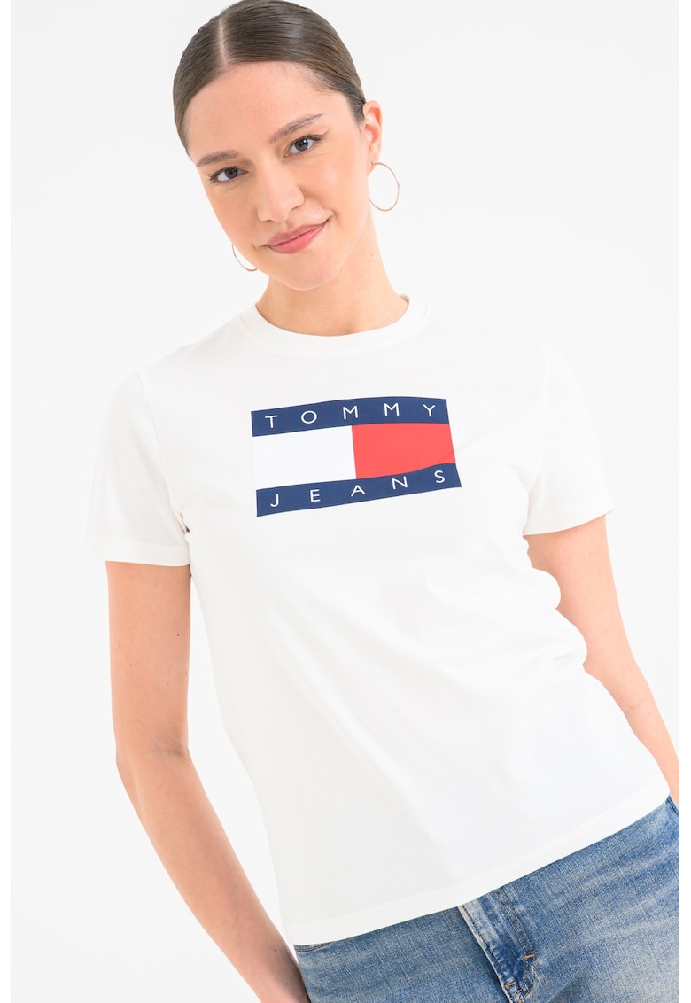 Tricou cu imprimeu logo - Alb