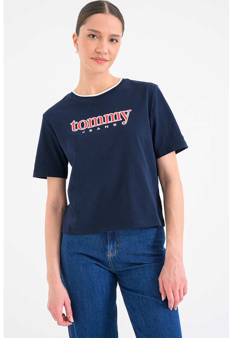Tricou cu imprimeu logo - Bleumarin