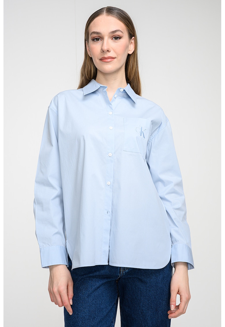 Camasa lejera cu buzunar pe piept - Albastru deschis