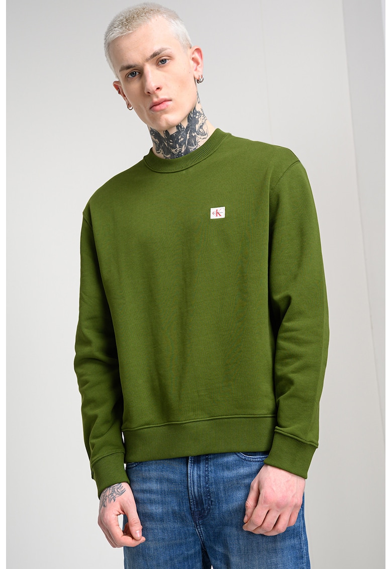 Bluza de trening lejera cu decolteu la baza gatului - Verde