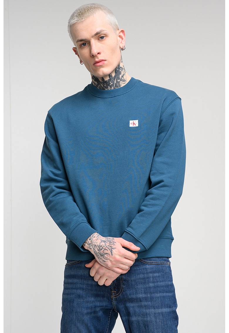 Bluza de trening lejera cu decolteu la baza gatului - Albastru petrol