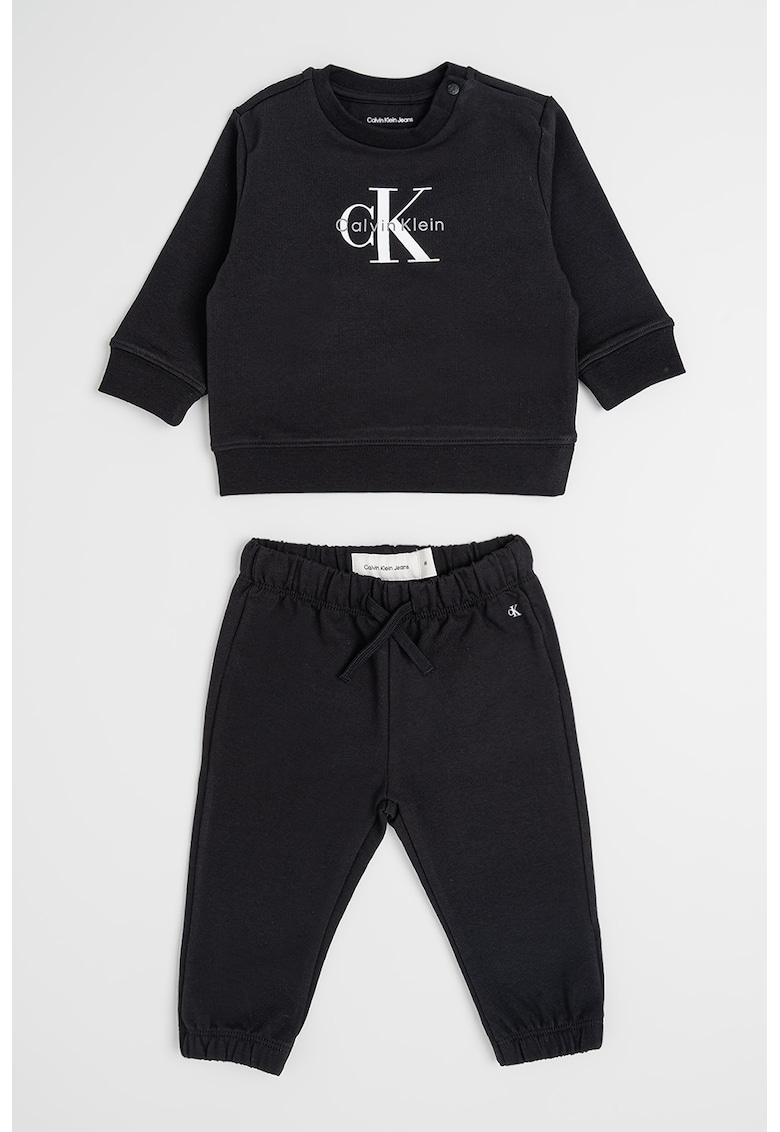 Set de pantaloni de trening si bluza de trening din amestec de bumbac organic - Negru