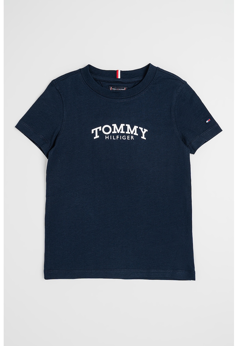 Tricou regular fit cu imprimeu logo pe piept - Bleumarin