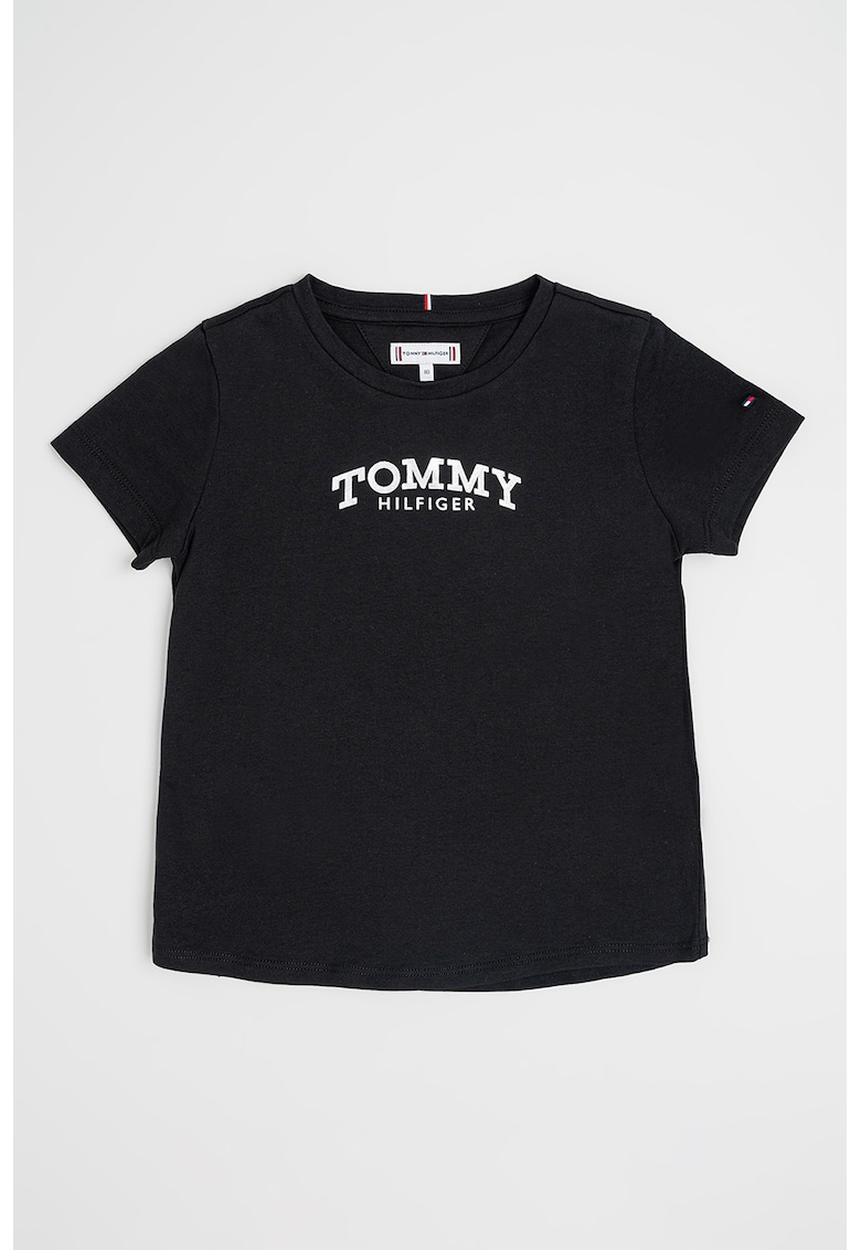 Tricou regular fit cu imprimeu logo - Negru