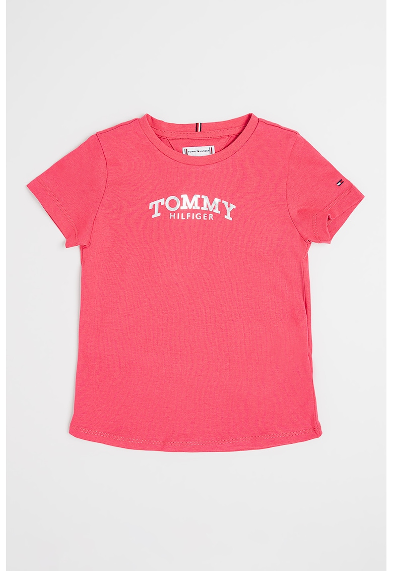 Tricou regular fit cu imprimeu logo - Roz aprins